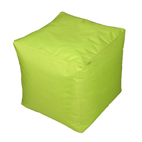 Kinzler S-10117/120 Sitzwürfel, ca. 40x40x40 cm, Outdoor & Indoor, Sitzsack in vielen verschiedenen Farben, wasserabweisender Hocker, apfel grün