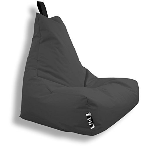 Patchhome Lounge Sessel XXL Gamer Sessel Sitzsack Sessel Sitzkissen In & Outdoor geeignet fertig befüllt | XXL - Anthrazit - in 2 Größen und 25 Farben