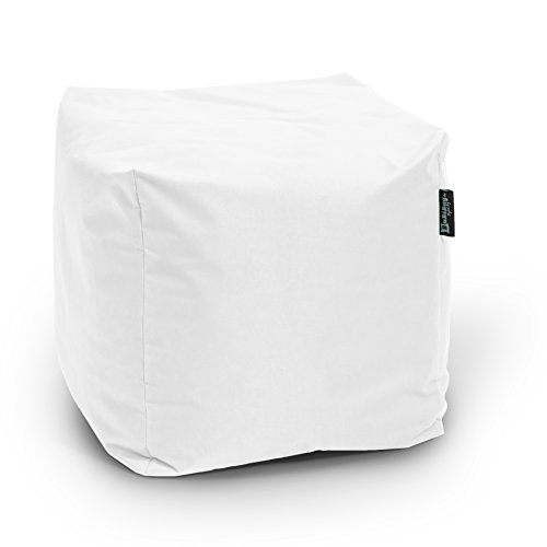 BuBiBag 5-weiß-45x45x45cm Sitzsack, Stoff, weiß, 45 x 45 x 45 cm