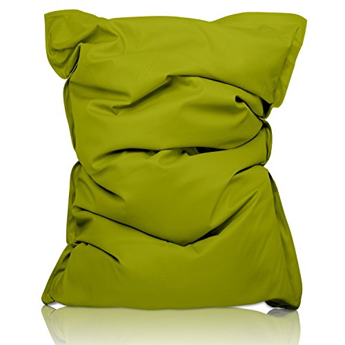 Lumaland Luxury Lederimitat XXL Sitzsack 380l Füllung 140 x 180 cm Indoor Outdoor verschiedene Farben Grün